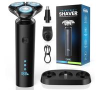 Rasoio Elettrico Barba, 3 in 1 Rasoio Capelli Uomo con Base di Ricarica