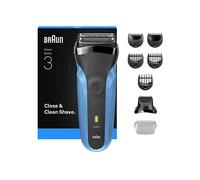 Rasoio elettrico barba BRAUN Serie 3 Braun 310BT, 2 elementi di rasatura a lamina e 1 rifinitore centrale per i peli più lunghi, 5 pettini da 1, 2, 3, 7 mm
