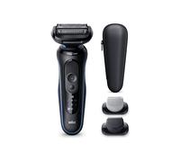 Rasoio elettrico barba BRAUN Series 5 52-B1650S, 3 lame flessibili, 2 modalità di rasatura: standard e turbo, con 1 spazzola per la pulizia, accessorio rifinitore corpo regolabarba