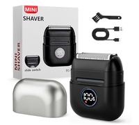 Rasoio Elettrico Barba con Display LED, 3D Rasoio Elettrico Uomo Impermeabile IPX7, 90 Min Utilizzo Rasoio A Lamina, Portatile Silenzioso e Lavabile