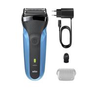 Rasoio elettrico BRAUN Serie 3 - Blu e nero - Durata della batteria 30 minuti - Carica rapida 5 minuti - Nouvo