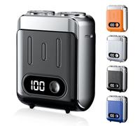 Rasoio elettrico compatto da uomo con display LED, grado di impermeabilità IPX6, portatile, silenzioso e lavabile. (Nero)