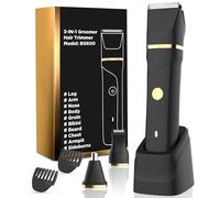 Rasoio Elettrico Corpo Uomo,3 in 1 Rasoio Corpo Uomo,Ricaricabile Depilatore Corpo Uomo, Lame In Ceramica E Base Di Ricarica,Per corpo, zona intima, depilatore corpo uomo impermeabile IPX7