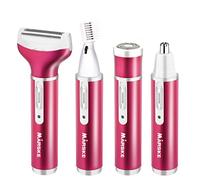 Rasoio elettrico da donna 4 in 1 Set indolore, rifinitore per il corpo da donna ricaricabile USB portatile, epilatore per peli della bocca del naso del sopracciglio multifunzione (Viola)
