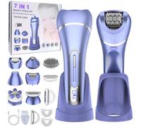 Rasoio elettrico da donna 7 in 1 epilatore da donna, rasoio intimo da donna, epilatore, bikini da donna, con display a LED IPX7, impermeabile, ricarica USB, bagnato e asciutto