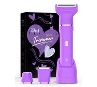 Rasoio elettrico da donna - Regolatore per bikini Dermave senza fili, per la bellezza della donna, dispositivo di rimozione dei peli del viso indolore con testa rimovibile a basso rumore, ricarica