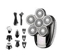 Rasoio elettrico da uomo, 6 in 1 rasoio multifunzione a testa calva rasoio elettrico per uomini calvi - rasoi con display a LED per uomo (colore: oro)