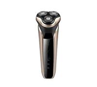 Rasoio elettrico da uomo con display LED di potenza/Testina lavabile/Rasoio da viaggio portatile for la casa con testina flottante Fast G(Gold)