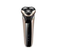 Rasoio elettrico da uomo con display LED di potenza/Testina lavabile/Rasoio da viaggio portatile for la casa con testina flottante Fast G(Gold)