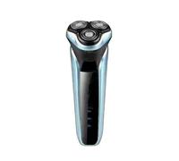 Rasoio elettrico da uomo con display LED di potenza/Testina lavabile/Rasoio da viaggio portatile for la casa con testina flottante Fast G(Blue)
