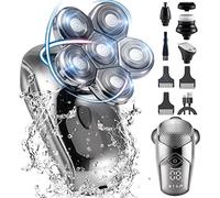 Rasoio elettrico da uomo, kit di toelettatura 6in1 rasoio elettrico per il corpo del viso rasoio elettrico per gli uomini capelli asciutti bagnati barba testa calva macchina da barba ricaricabile