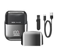 Rasoio elettrico da uomo, mini rasoio elettrico con display a LED e ricarica rapida, regolabarba senza fili impermeabile IPX7, tecnologia micro-pettine e lame di precisione