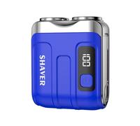 Rasoio elettrico da uomo, mini rasoio elettrico da uomo, impermeabile, ricaricabile tramite USB, tagliabarba lavabile, per uomini, viaggi e casa (blu)