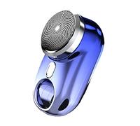 Rasoio elettrico da uomo, mini rasoio elettrico portatile da uomo, mini rasoio da viaggio a secco bagnato con un pulsante ricaricabile (colore: blu sfumato)