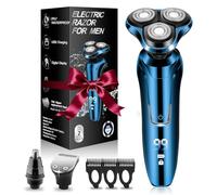 Rasoio elettrico da uomo, rasoio da uomo, impermeabile, asciutto e bagnato, display a LED, senza fili, con rasoio ricaricabile per peli del naso e rasoio per barba, rasoi da viaggio da uomo Prtable