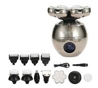 Rasoio elettrico da uomo, rasoio elettrico 5 in 1, 7D, ricaricabile, impermeabile, rotante, per barba e naso, set per uomini