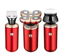 Rasoio elettrico da uomo, rasoio elettrico 5 in 1 da uomo Cinque rasoi da barba Trimmer 3D Rasoio galleggiante USB ricaricabile multifunzione Macchine da barba (colore: ROSSO)