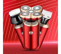 Rasoio elettrico da uomo, rasoio elettrico 5 in 1 da uomo rasoio da uomo rasoio rasoio barba Trimmer 5D rasoio galleggiante macchina da barba macchina da barba set da uomo (colore: rosso)