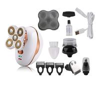 Rasoio elettrico da uomo, rasoio elettrico 5 in 1 rasoio a 5 teste rasoio barba calva capelli teschio rasoio da uomo rasoio elettrico ricaricabile rasoio da barba macchina da barba (colore: oro rosa