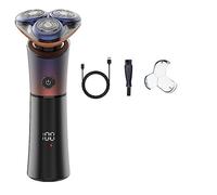 Rasoio elettrico da uomo, rasoio elettrico da uomo lama galleggiante 3D lavabile di tipo C rasoio ricaricabile impermeabile display digitale viso barba macchina (colore: rosso)