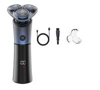 Rasoio elettrico da uomo, rasoio elettrico da uomo lama galleggiante 3D lavabile di tipo C rasoio ricaricabile impermeabile display digitale viso barba macchina (colore: rosso)