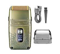 Rasoio elettrico da uomo, rasoio elettrico professionale in metallo, rasoio da barba in titanio, rasoio a tripla lamina per display a LED a testa calva