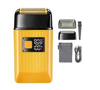 Rasoio elettrico da uomo, rasoio elettrico professionale rasoio per barba rasoio da barba ricaricabile impermeabile rasoio per barba calva VGR V-357 (colore: giallo con scatola)