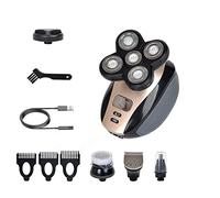 Rasoio elettrico da uomo, rasoio elettrico ricaricabile 5 in 1 Cinque teste galleggianti rasoi tagliacapelli naso orecchio Trimmer capelli uomo spazzola per la pulizia del viso
