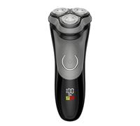 Rasoio elettrico da uomo, senza fili, con display a LED, con blocco da viaggio, impermeabile, per uso asciutto e bagnato, ricarica rapida USB e cura della pelle sensibile, trimmer pop-up e lame di