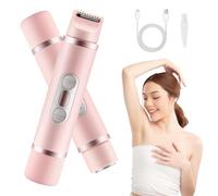 Rasoio Elettrico Donna 2-in-1 - Epilatore Viso & Corpo - Rifinitore Bikini Intimo - Indolore - Ricaricabile USB - Impermeabile - Uso Secco/Bagnato - Per Ascelle, Gambe, Zone Delicate