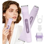 Rasoio elettrico femminile 2 in 1, Trimmer corpo e viso, impermeabile, per maglia, gambe, ascelle e zona intima (Lila)