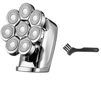 Rasoio elettrico for testa calva, tagliacapelli a 8 lame, rasoio galleggiante impermeabile, ricaricabile for uomo in metallo