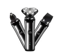 Rasoio elettrico for uomo, macchina da barba 4D Smart, ricaricabile, tagliacapelli nasale a tre testine