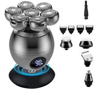 Rasoio elettrico galleggiante 5 in 1 7D a induzione, tagliacapelli lavabile for tutto il corpo, rasoio multifunzionale for uomo