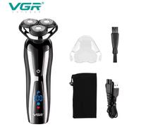 RASOIO ELETTRICO IMPERMEABILE VGR V-309 A TRE TESTINE ROTANTI LED