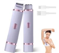 Rasoio elettrico intimo da donna, 2 in 1, bagnato/asciutto, impermeabile, per donna, rimozione dei peli del viso, per il viso e le ascelle