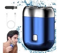 Rasoio elettrico mini uomo, 2025 nuovo IPX6 resistente all'acqua multifunzionale rasoio barba uomo, portatile rasoio da barba, rasoio intimo uomo, rasoio impermeabile ricaricabile tramite USB (blu)