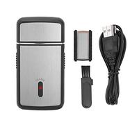 Rasoio elettrico mini USB, rasoio elettrico ultra sottile per il viso ricaricabile USB con caricatore USB e spazzola per la pulizia per uso facciale da uomo, viaggi a casa e campeggio