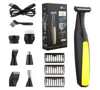 Rasoio Elettrico Multifunzione Wet & Dry, Tagliacapelli E Rasoio Elettrico Ibrido 360 Tutto in Uno, Ricaricabile Tramite USB Type-C, Silenzioso (Seven-in-one)