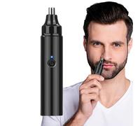 Rasoio elettrico per di orecchie e naso, senza tirare, senza intoppi, con bordo girevole a 360°, 13 cm, ricaricabile, per uomini e donne