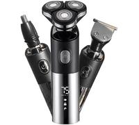 Rasoio elettrico per gli uomini, 3 teste rasoio elettrico per gli uomini 3D rasoio elettrico impermeabile barba trimmer taglierina per gli uomini macchina da barba ricarica display a LED