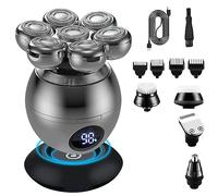 Rasoio elettrico per gli uomini, 5 in 1 7D Floating Electric Head Shaver per gli uomini Portatile Barba Capelli Trimmer Clipper Cranio Rasoio Impermeabile Macchina da barba