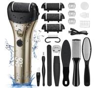 Rasoio elettrico per piedi calli, potente lima elettronica ricaricabile con 3 testine di macinazione, kit ausiliario per pedicure da 10 pezzi, strumento per la cura dei piedi per talloni duri