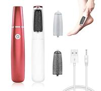 Rasoio Elettrico per Piedi Professionale, Kit con Rullo Rotante 360° e Design Impermeabile - Cura per Pelle Secca, Talloni Screpolati e Calli, Rosso
