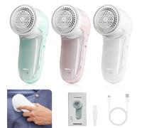 Rasoio elettrico per tessuti, batteria ricaricabile da 500mAh, rimuovitore di lanugine/pelucchi per vestiti, rimuove in modo efficiente e rapido le palline di lanugine, testina con lame in acciaio ino