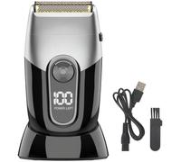 Rasoio elettrico per uomini calvi, rasoio da barba ricaricabile USB con display LCD, sistema a 3 lame per rasatura di precisione, certificato FCC e CE, ricarica rapida, adatto ai viaggi