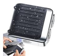 Rasoio elettrico per uomini con doppio taglio ad anello e ricarica rapida USB di tipo C | Cutter di barba leggero bagnato e secco | Rasoio portatile in acciaio inossidabile ABS con splash a LED