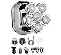 Rasoio elettrico per uomo, 5 in 1 rasoi elettrici per uomo rasoio a testa calva multifunzionale kit di toelettatura senza fili rasoio elettrico impermeabile