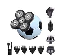 Rasoio elettrico per uomo, 5-in-1 Rasoio elettrico da calcio per uomo Testa calva Rasoio Kit per la toelettatura Rasoi multifunzione Cordless Tagliacapelli Rasoi rotativi