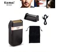 Rasoio Elettrico Per Uomo Con Barba Ricaricabile Usb, Rasoio Portatile Per Capelli Con Tagliatore Di Barba Reciproca Da Barberia, Rasoio Da Viaggio, Regalo Di Compleanno Del Papà Km-2024 Tagli Unica,K